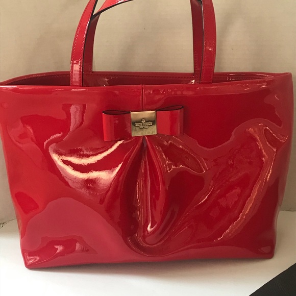 kate spade Handbags - Kate Spade , Red Patent Leather Hand Bag